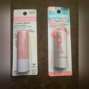 2 NEW Maybelline & Covergirl Tinted Lip Balm. Set Of 2.